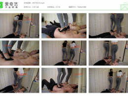 【W.K.T】_高跟狠狠的教育两个毯子
