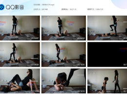 『小妮女女』原味白袜皮靴暴力调教瘦弱女M，踢裆，踩踏，羞辱，闻臭袜子。
