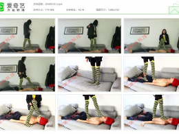小黑屋_媛媛女主长筒袜踩踏，脚插嘴，全体重踩下体