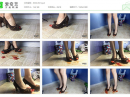 【婧児小主】鱼嘴裸足鞋里踩小柿子 无语言 鞋里的挤压 裸足榨汁机！自由想象~