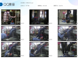 商务女主_两位大学美女生穿黑色帆布鞋踩踏和玩弄肉垫