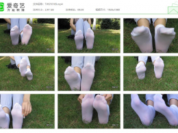 突围摄影_小岩女神草地白丝袜足秀