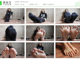 突围摄影_4K棉袜裸足视频编号：志玲0680…地板上展示40码棉袜裸足