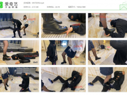 【W.K.T】_妍妍小皮靴踢费贱狗下体