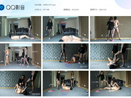 【小妮女主】双人黑丝帆布鞋暴力虐裆