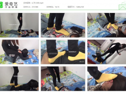 【LULU和甜儿】甜儿公主黄色棉袜踩虐LULU
