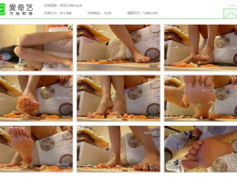 【婧児小主】裸足食物CR脚喂食 踩三文鱼和寿司 想吃下去么